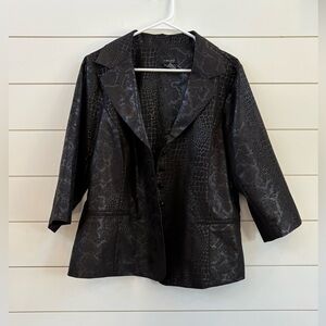 Elegant T. Milano Women’s Black Snake Pattern Blazer